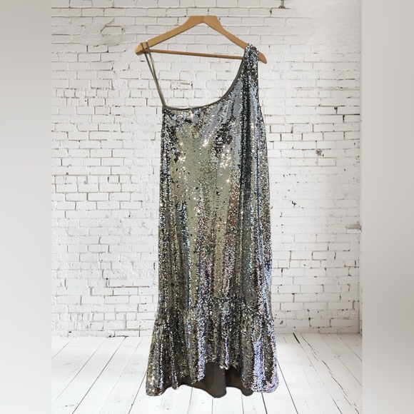 Anthropologie Maeve One Shoulder Sequin Dress Sizes XXS and SP left NWOT - Picture 6 of 8